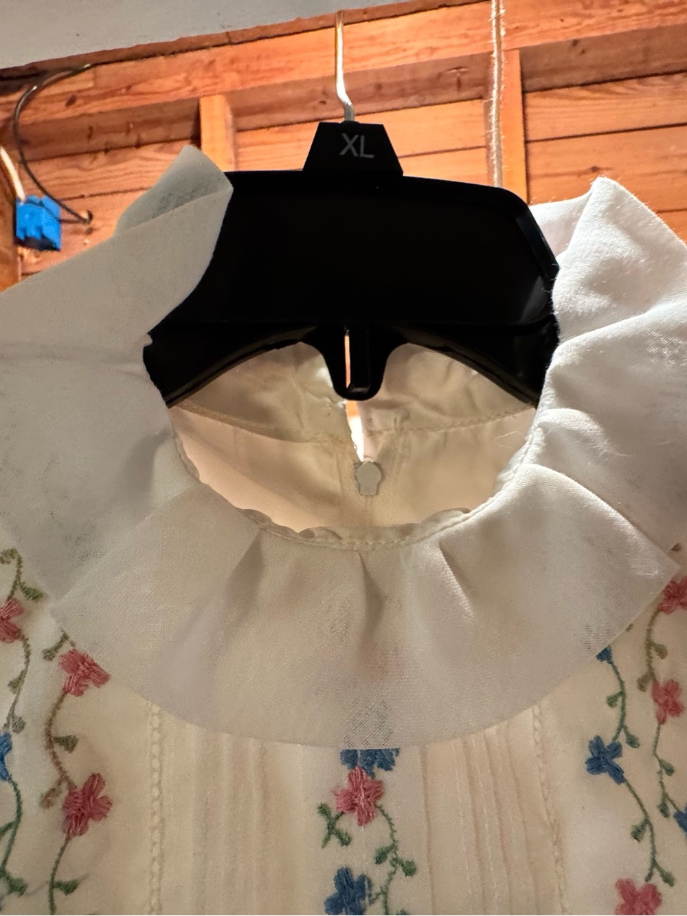 Ivory Embroidered Ruffle-Trim Maxi Dress - Picture 6 of 10